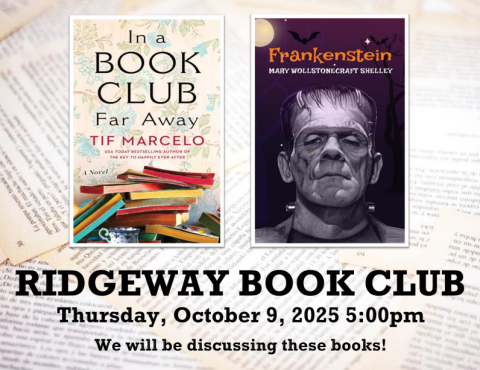 pictures of book and book club location flyer