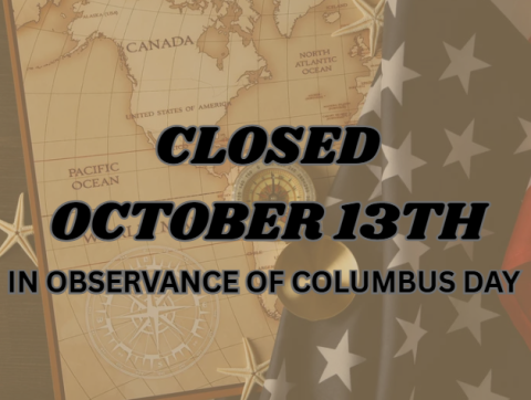 closed October 13 for Columbus Day