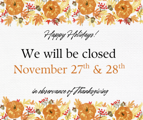 Thanksgiving closure flyer