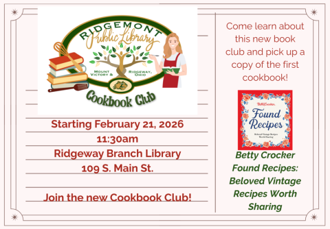 Cookbook club flyer