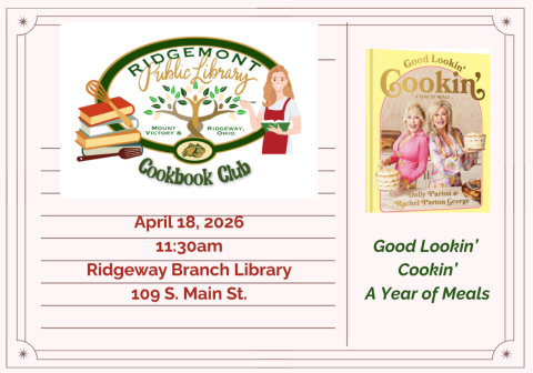 Cookbook Club flyer
